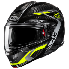HJC CASCO MODULARE IN FIBRA RPHA 91 CARBON LAGOS GIALLO FLUO MC3H