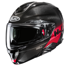 HJC CASCO MODULARE IN FIBRA RPHA 91 CARBON ELIG ROSSO