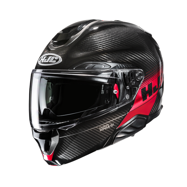 HJC CASCO MODULARE IN FIBRA RPHA 91 CARBON ELIG ROSSO