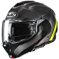 HJC CASCO MODULARE F100 CARBON STAN GIALLO FLUO MC3H