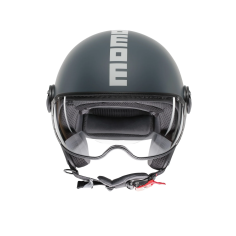 MOMO DESIGN CASCO JET FGTR CLASSIC GRIGIO OTTANIO / BIANCO