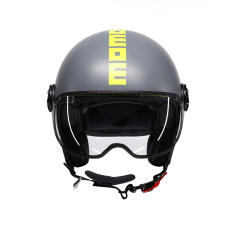 MOMO DESIGN CASCO JET FGTR CLASSIC FLUO GRIGIO OPACO / GIALLO FLUO