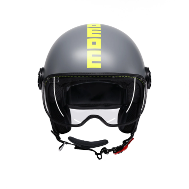MOMO DESIGN CASCO JET FGTR CLASSIC FLUO GRIGIO OPACO / GIALLO FLUO