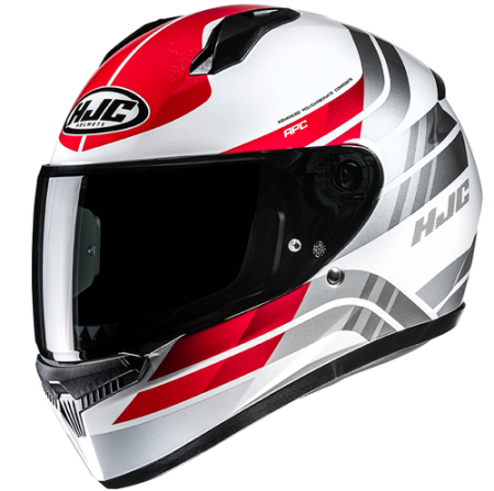 HJC CASCO INTEGRALE C10 HIPER BIANCO ROSSO MC1