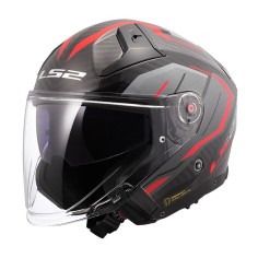 LS2 CASCO JET CARBONIO INFINITY II CARBON URUS GLOSS RED