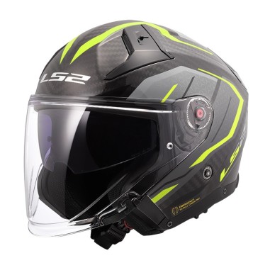 LS2 CASCO JET CARBONIO INFINITY II CARBON URUS GLOSS H-V YELLOW