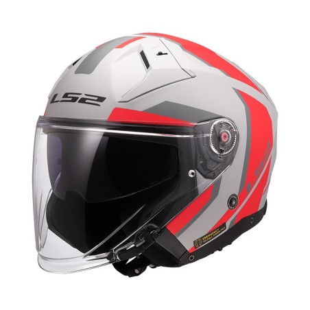 LS2 CASCO JET INFINITY II FOCUS MATT GREY RED