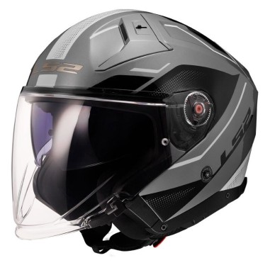 LS2 CASCO JET INFINITY II VEYRON GLOSS GREY WHITE