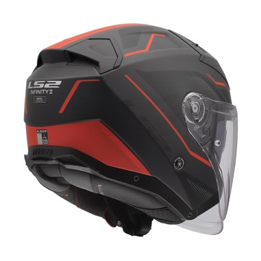 LS2 CASCO JET INFINITY II VEYRON MATT BLACK GREY RED