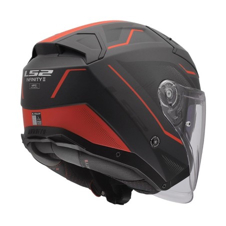 LS2 CASCO JET INFINITY II VEYRON MATT BLACK GREY RED