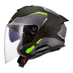 LS2 CASCO JET VERSO II AIR MATT BLACK H-V YELLOW