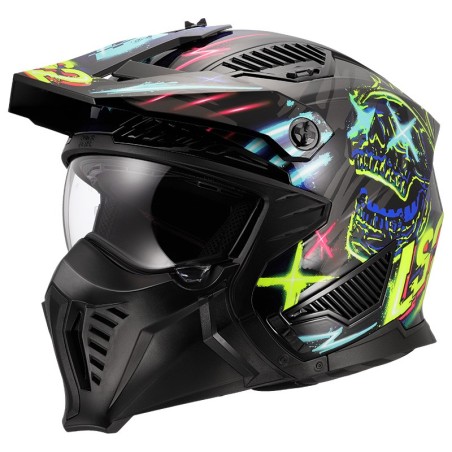 LS2 CASCO JET DRIFTER RAYZ GLOSS BLACK BLUE