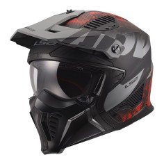 LS2 CASCO JET DRIFTER GAS MATT GREY RED