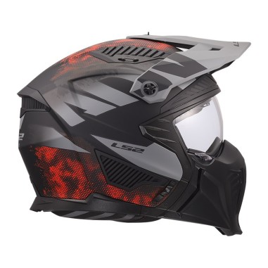 LS2 CASCO JET DRIFTER GAS MATT GREY RED