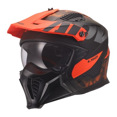 LS2 CASCO JET DRIFTER GAS MATT GREY ORANGE