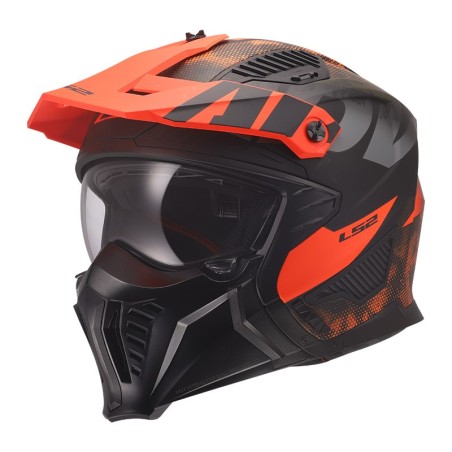 LS2 CASCO JET DRIFTER GAS MATT GREY ORANGE