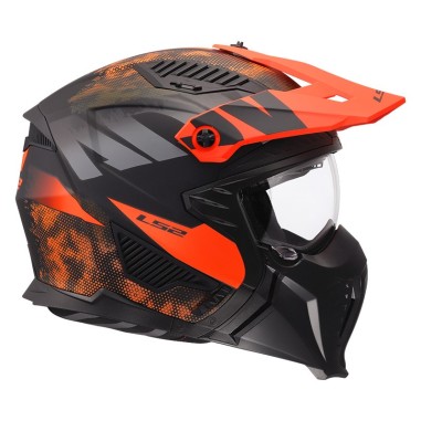 LS2 CASCO JET DRIFTER GAS MATT GREY ORANGE