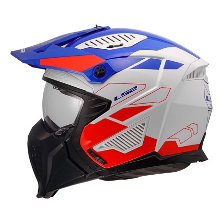 LS2 CASCO JET DRIFTER TREK GLOSS WHITE BLUE RED