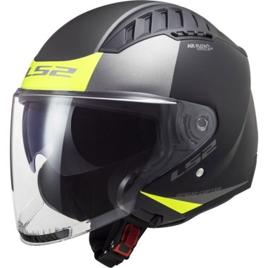 LS2 CASCO JET COPTER II URBANE MATT BLACK H-V YELLOW