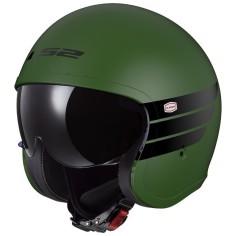 LS2 CASCO JET SPITFIRE II RETRO GREEN MATT