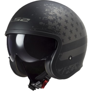 LS2 CASCO JET SPITFIRE II BLAG FLAGMATT