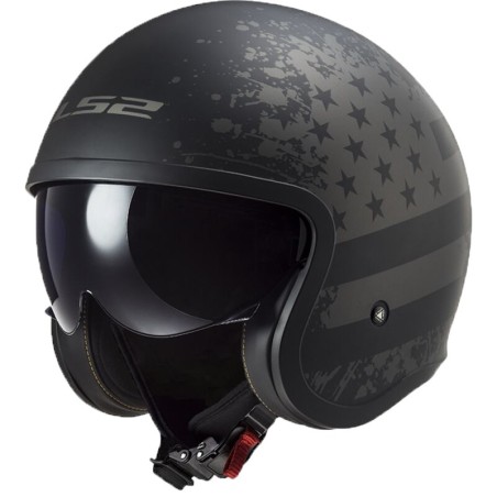 LS2 CASCO JET SPITFIRE II BLAG FLAGMATT