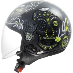 LS2 CASCO JET SPHERE LUX II MAXCA BLACK YELLOW FLUO GLOSS