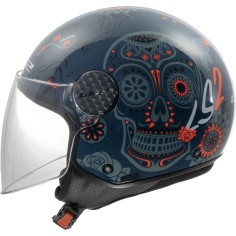 LS2 CASCO JET SPHERE LUX II MAXCA BLUE GREY RED GLOSS