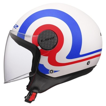 LS2 CASCO JET SPHERE LUX II URBY WHITE BLUE RED MATT