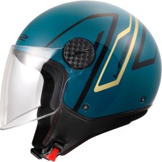 LS2 CASCO JET SPHERE LUX II MINIM BLUE BLACK GOLD GLOSS