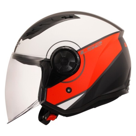 LS2 CASCO JET AIRFLOW II COVER BLACK WHITE RED MATT