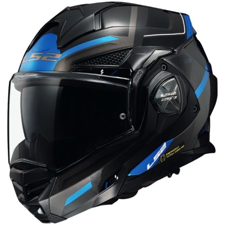 LS2 CASCO RIBALTABILE ADVANT X SPECTRUM BLACK BLUE GLOSS