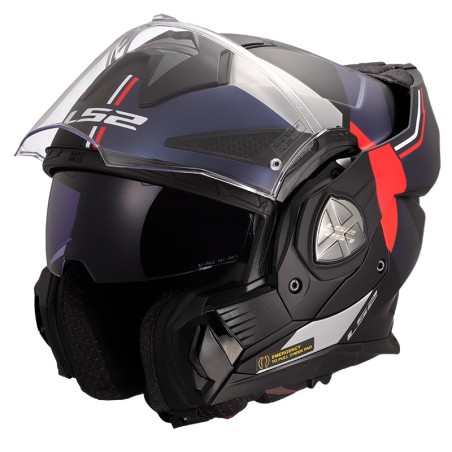 LS2 CASCO RIBALTABILE ADVANT X ULTRA BLACK BLUE RED MATT