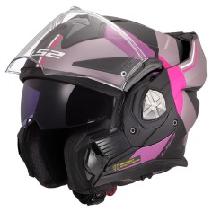 LS2 CASCO RIBALTABILE ADVANT X ULTRA BLACK PURPLE PINK MATT