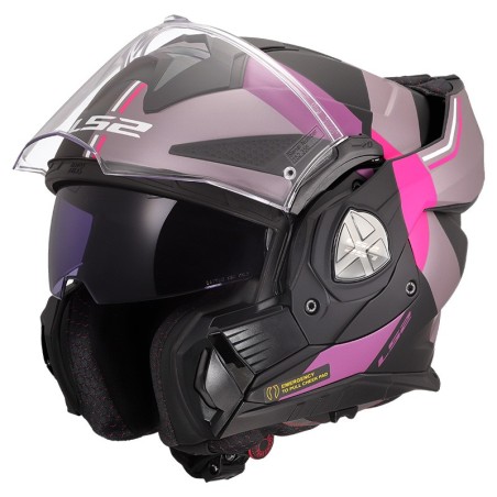LS2 CASCO RIBALTABILE ADVANT X ULTRA BLACK PURPLE PINK MATT