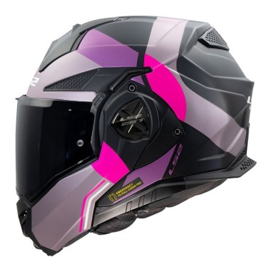 LS2 CASCO RIBALTABILE ADVANT X ULTRA BLACK PURPLE PINK MATT