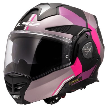 LS2 CASCO RIBALTABILE ADVANT X ULTRA BLACK PURPLE PINK MATT