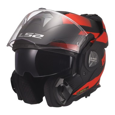 LS2 CASCO RIBALTABILE ADVANT X NOVA BLACK RED MATT