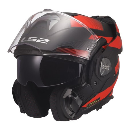 LS2 CASCO RIBALTABILE ADVANT X NOVA BLACK RED MATT