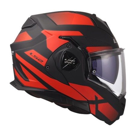 LS2 CASCO RIBALTABILE ADVANT X NOVA BLACK RED MATT