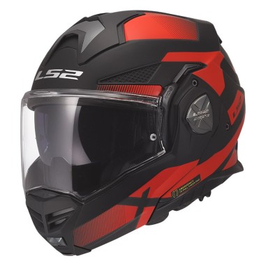 LS2 CASCO RIBALTABILE ADVANT X NOVA BLACK RED MATT