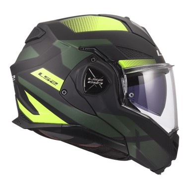 LS2 CASCO RIBALTABILE ADVANT X NOVA BLACK YELLOW MATT