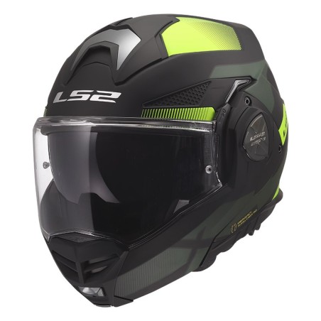 LS2 CASCO RIBALTABILE ADVANT X NOVA BLACK YELLOW MATT