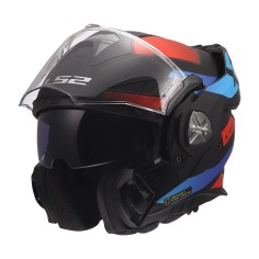 LS2 CASCO RIBALTABILE ADVANT X NOVA BLACK BLUE RED MATT