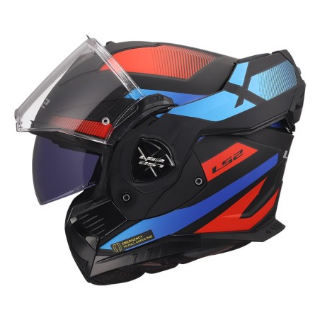 LS2 CASCO RIBALTABILE ADVANT X NOVA BLACK BLUE RED MATT