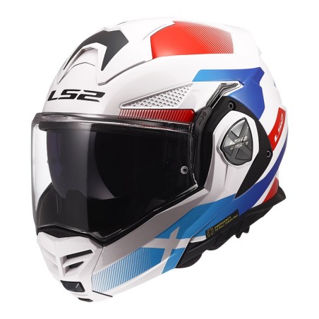 LS2 CASCO RIBALTABILE ADVANT X NOVA WHITE BLUE RED GLOSS