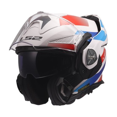 LS2 CASCO RIBALTABILE ADVANT X NOVA WHITE BLUE RED GLOSS