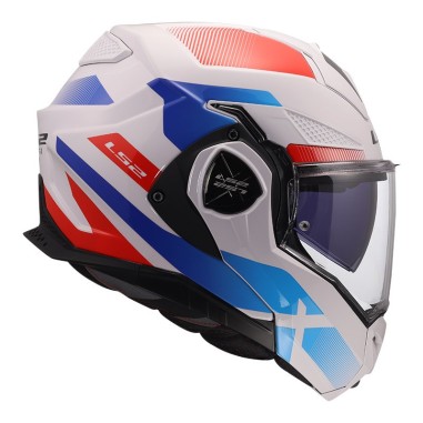 LS2 CASCO RIBALTABILE ADVANT X NOVA WHITE BLUE RED GLOSS