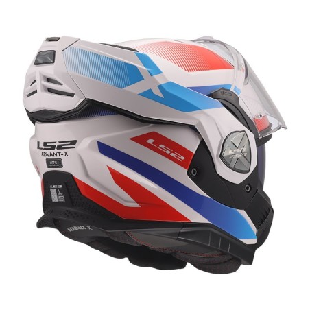 LS2 CASCO RIBALTABILE ADVANT X NOVA WHITE BLUE RED GLOSS