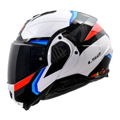 LS2 CASCO RIBALTABILE ADVANT II TRIPLE GREY BLACK BLUE RED GLOSS